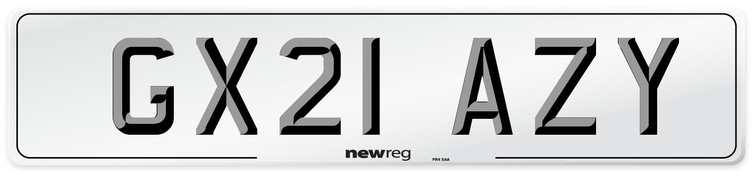 GX21 AZY Number Plate from New Reg